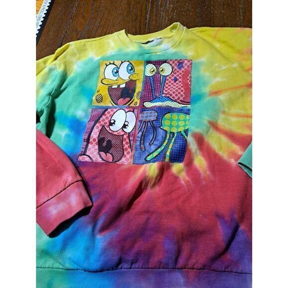 XL Tie Dye Long Sleeve Crew Neck Fleece Sweatshirt - Picture 2 of 7